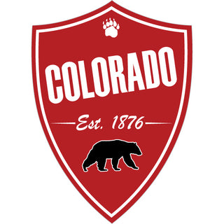 OK4 Colorado Red Vertical Shield with Bear Sticker