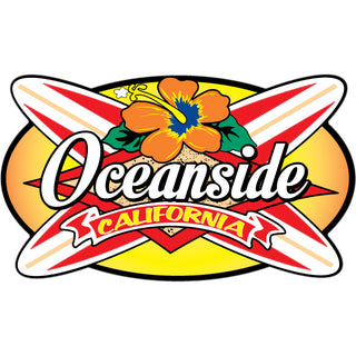 Oceanside  California   Orange Crossing Long Boards Sticker