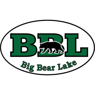Big Bear Lake Green & Black Bear Oval Sticker