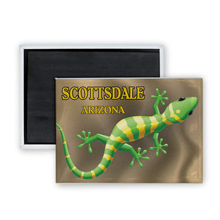 Scottsdale  Arizona   Green Yellow Gecko Rectangle Badge Magnet