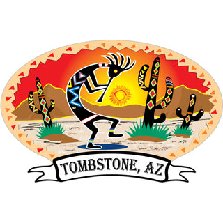 Tombstone  AZ Kokopelli Desert Oval Sticker