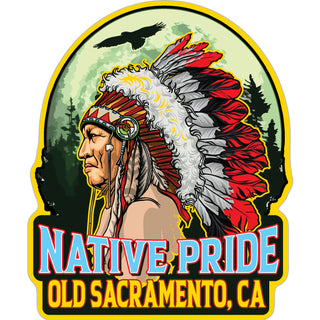 Old Sacramento  California   Native Pride Chief Sticker