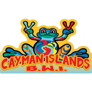 Cayman Islands B.W.I Peace Frog Sticker