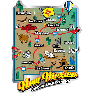 New Mexico   New Mexico State Map Sticker