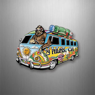 Palms  CA   Bigfoot Driving Hippie Van Bus 3D Magnet