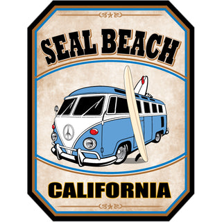 Seal Beach California   Bus Corner View Cut Corners Sticker