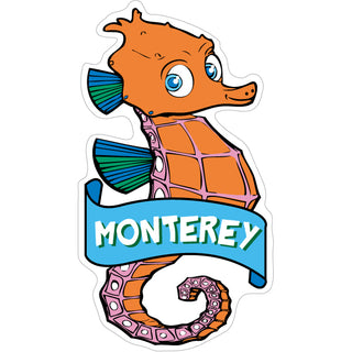 Monterey   Seahorse with Banner Sticker
