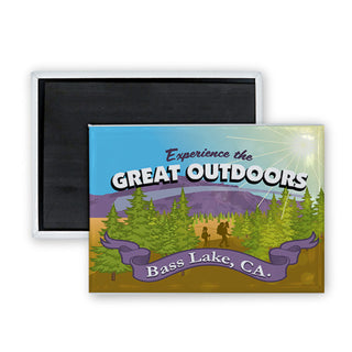 Bass Lake  Ca.   Great Outdoors Hiking Rectangle Badge Magnet