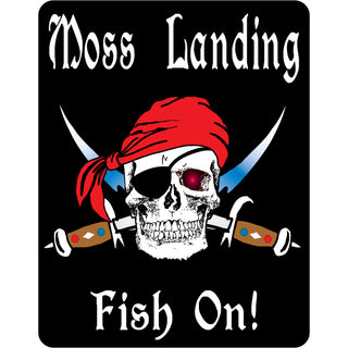 OK4 Moss Landing Fish On! Pirate with Swords Vertical Large Sticker (00414) Sticker