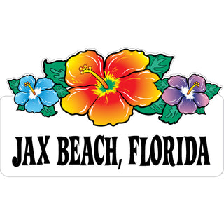 OK3 Jax Beach Florida Triple HIbiscus Sticker