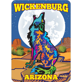 Wickenburg  Arizona   Colorful Howling Coyote Sticker