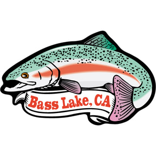 Bass Lake  CA   Trout with Banner Sticker