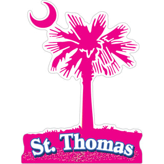 St. Thomas PINK PALMETTO Sticker