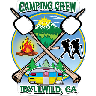 Idyllwild  CA   Camping Crew Marshmallow Sticks Sticker