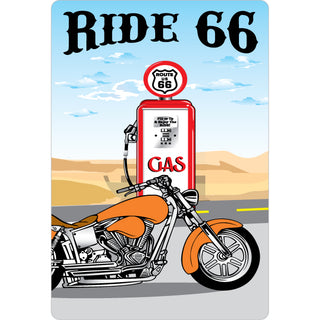 Route 66   Gas Pump and Motorcycle Sticker