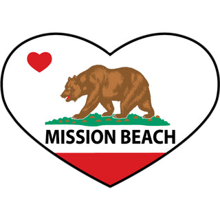 California Flag Heart   Mission Beach  CA California Flag Heart Sticker