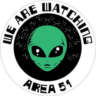 Area 51   We are Watching Alien Sticker