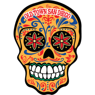 Old Town San Diego Sugar Skull Orange Sticker
