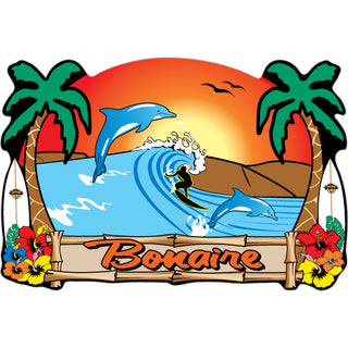 Bonaire Dolphin Waves Sticker