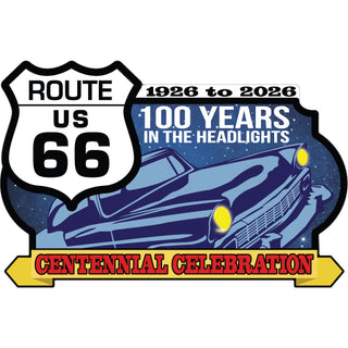 Route 66   100 Years In The Headlights Sticker