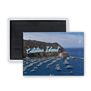 Catalina Island   Harbor Photo Rectangle Badge Magnet