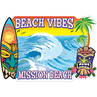 Mission Beach  Tiki Beach Vibes Sticker