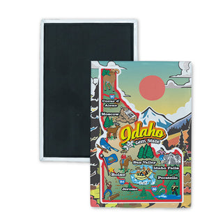 Idaho   50 States Rectangle Badge Magnet