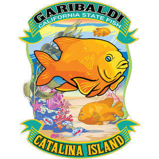 Catalina Island   Coral Reef Garibaldi Fish Sticker