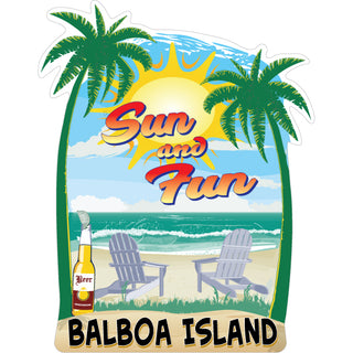 Aruba   Sun & Fun Balboa Island  CA   Sun & Fun Sticker