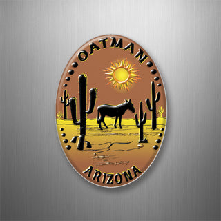 Oatman  Arizona   Copper Desert Oval 3D Magnet