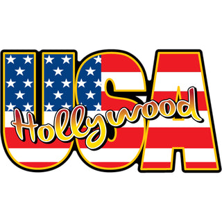 Hollywood   USA Gold Trim Sticker