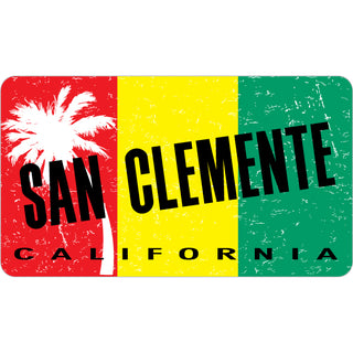 San Clemente  California   Rasta Flag Sticker