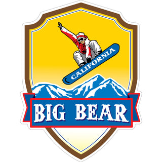 Big Bear   Snowboarder Shield Sticker