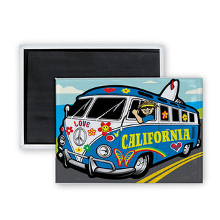 California Peace Bus Rectangle Badge Magnet