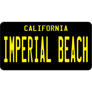 Imperial Beach   Black License Plate Sticker