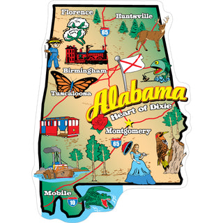 Alabama   50 States map Sticker