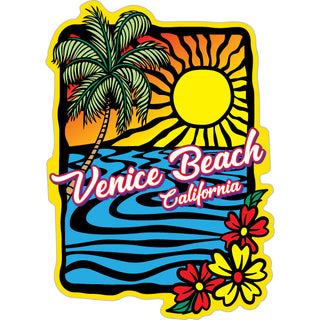 Venice Beach  California   Abstract Sunset Flowers Sticker