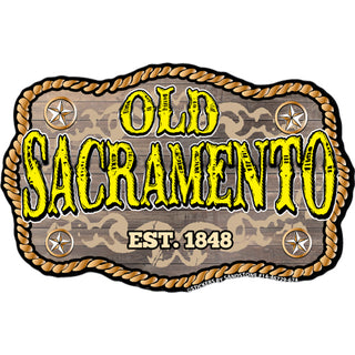 Old Sacramento   Belt Buckle Sticker