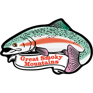 OK4 Great Smoky Mountains Trout with Banner small (00261) Sticker