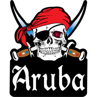 Aruba   Skull Crossing Swords Sticker