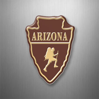 Arizona   Hiker Silhouette Arrowhead 3D Magnet