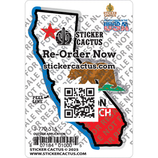Mission Beach California State Flag Map Sticker
