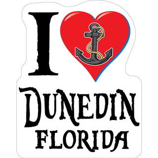 Dunedin  FL I Heart with Anchor Sticker
