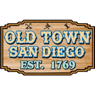 Old Town San Diego   Wood Icon Sign Sticker