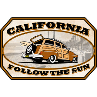 California   Woody Follow The Sun Sticker