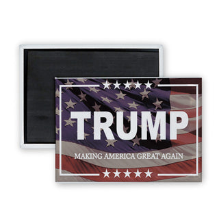 Trump MAGA Flag Rectangle Badge Magnet