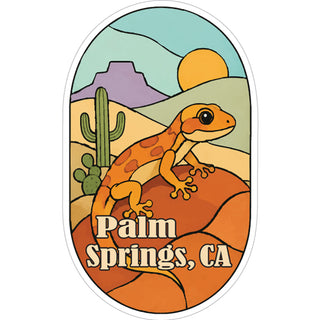 Palm Springs  Desert Stain Glass Gecko Sticker