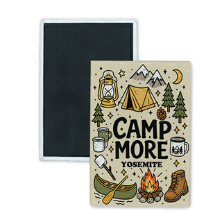Woodsy Cartoon Camp More Icons Rectangle Badge Magnet