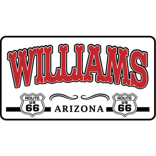 Williams  Arizona   Western Font with Rt.66 Shields Sticker