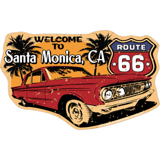Santa Monica   Welcome To Retro Car Sticker